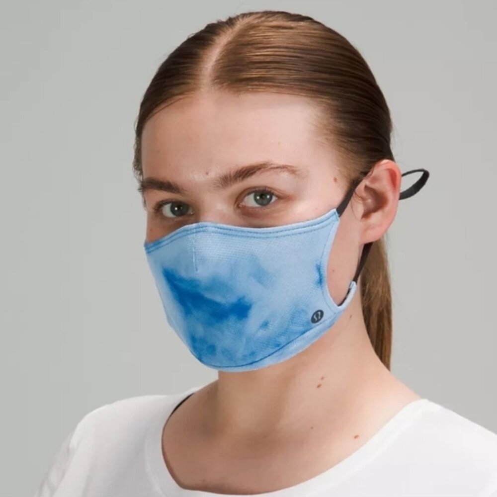 Nwot! 2 pack Lululemon Ear Loop Face Mask - tie dye blue